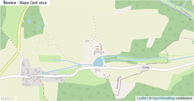 Šlovice - mapa části obce