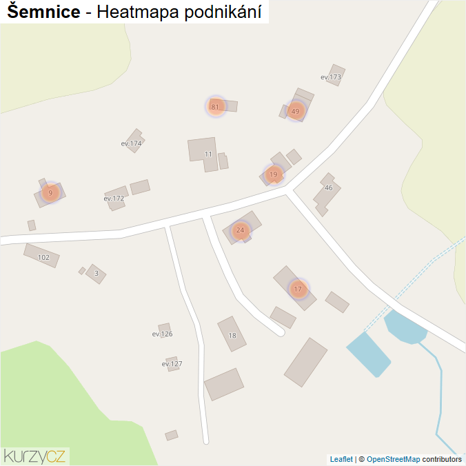 Mapa Šemnice - Firmy v obci.