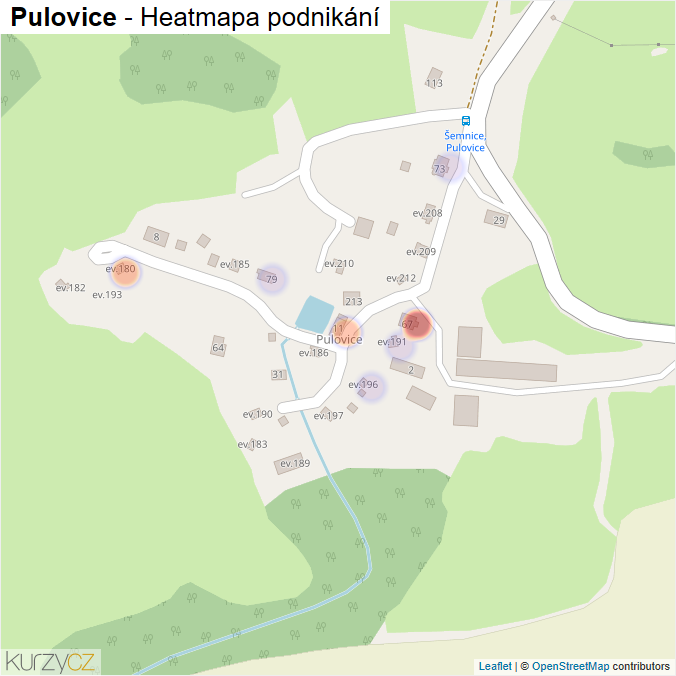 Mapa Pulovice - Firmy v části obce.