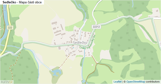 Sedlečko - mapa části obce