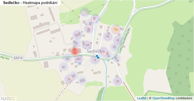 Sedlečko - mapa podnikání