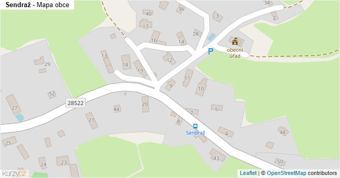 Sendraž - mapa obce
