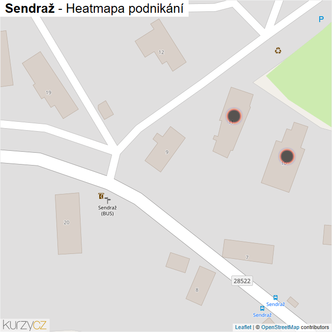 Mapa Sendraž - Firmy v obci.