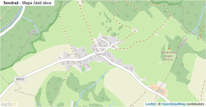 Sendraž - mapa části obce