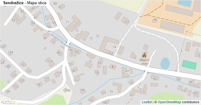 Sendražice - mapa obce