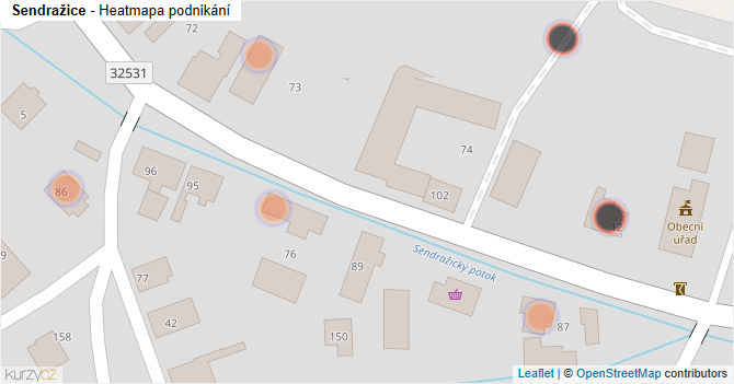 Sendražice - mapa podnikání