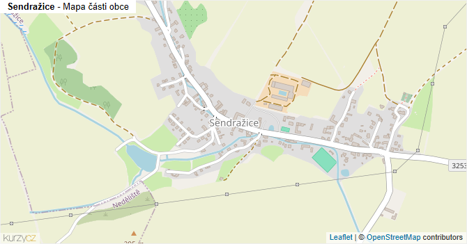 Sendražice - mapa části obce