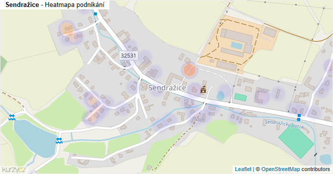 Sendražice - mapa podnikání
