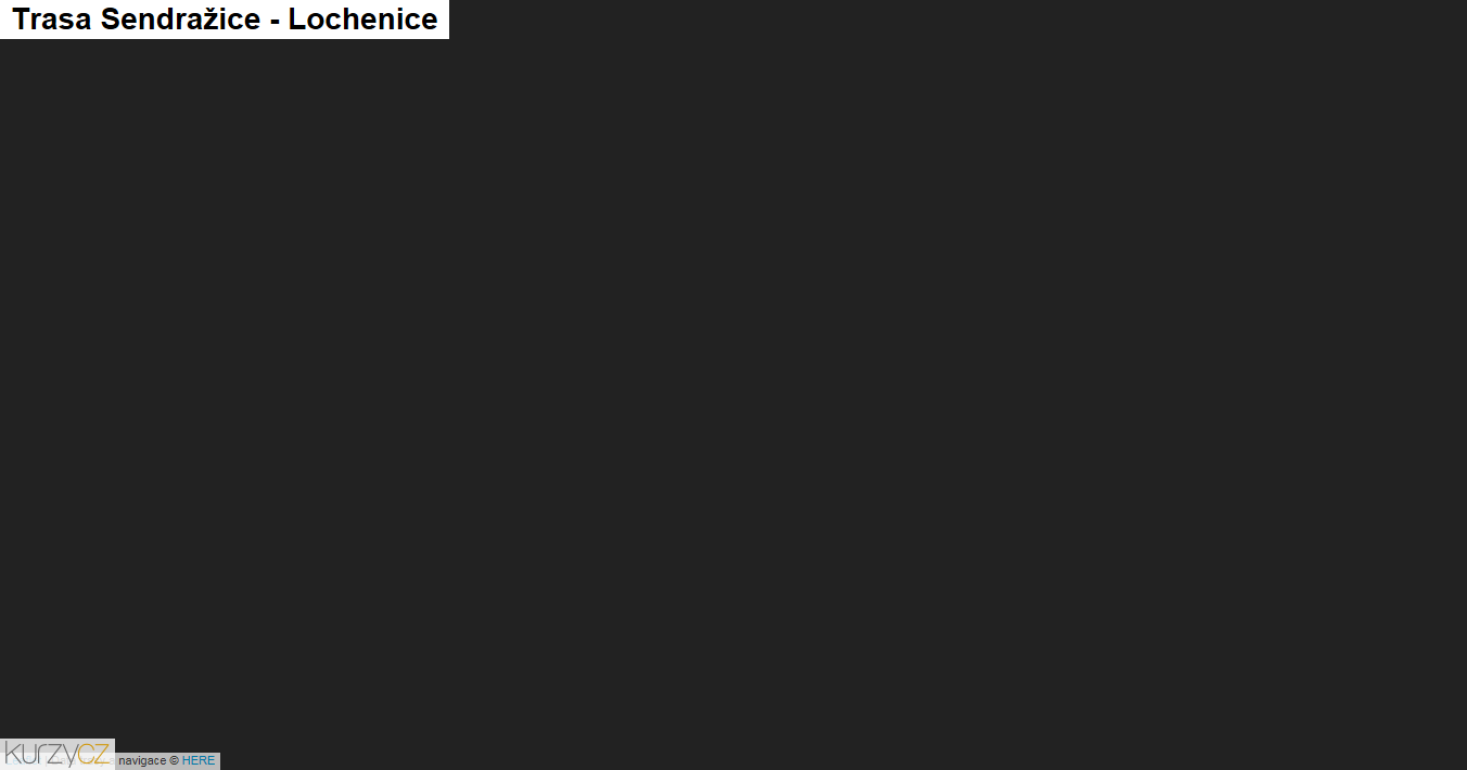 Sendražice-Lochenice, mapa trasy