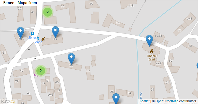 Senec - mapa firem