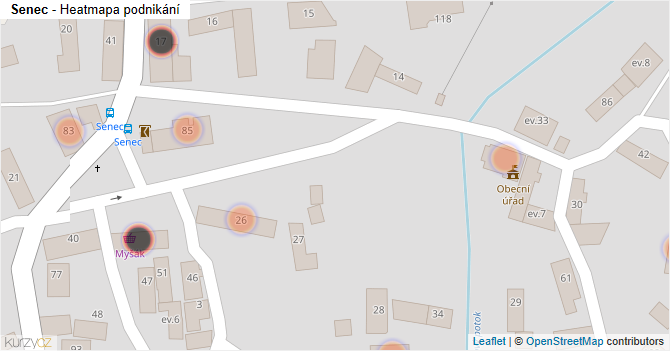 Senec - mapa podnikání