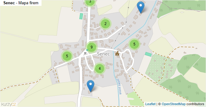 Senec - mapa firem