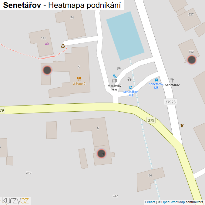 Mapa Senetářov - Firmy v obci.