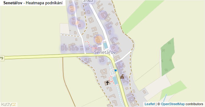 Senetářov - mapa podnikání
