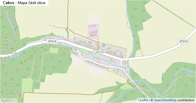 Cakov - mapa části obce