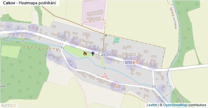 Cakov - mapa podnikání