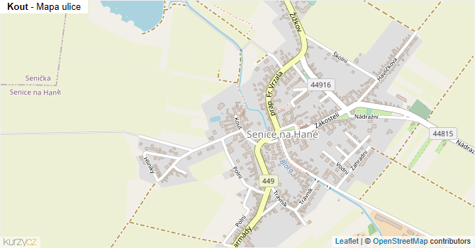 Kout - mapa ulice