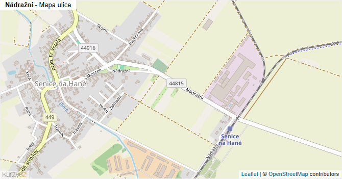Nádražní - mapa ulice