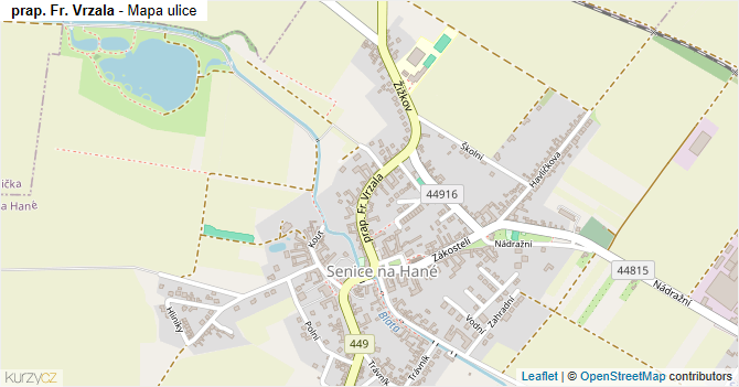 prap. Fr. Vrzala - mapa ulice
