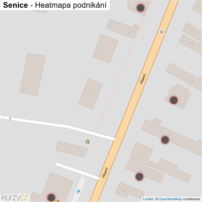 Mapa Senice - Firmy v obci.