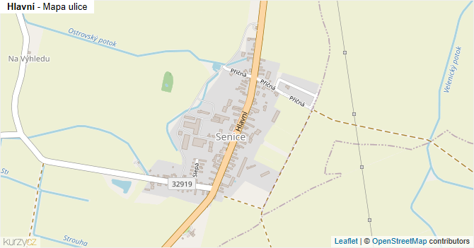 Hlavní - mapa ulice