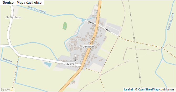 Senice - mapa části obce