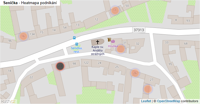 Senička - mapa podnikání