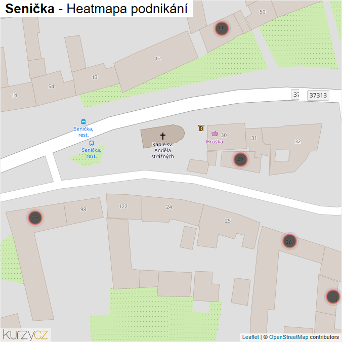 Mapa Senička - Firmy v obci.