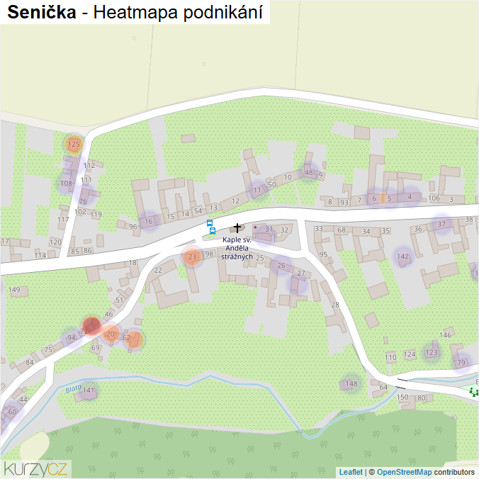 Mapa Senička - Firmy v části obce.