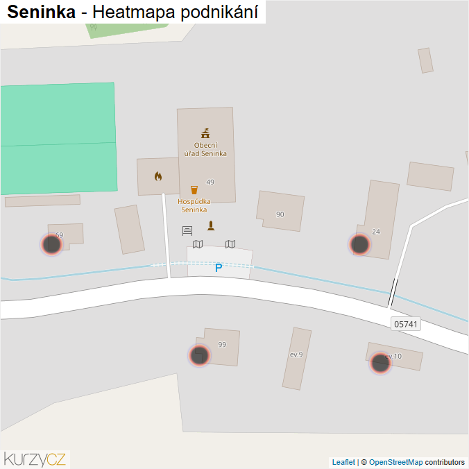 Mapa Seninka - Firmy v obci.