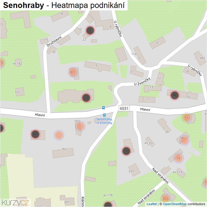 Mapa Senohraby - Firmy v obci.