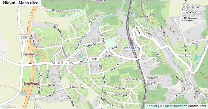 Hlavní - mapa ulice