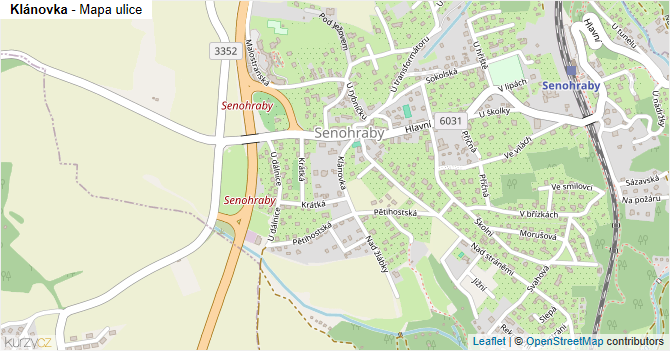 Klánovka - mapa ulice
