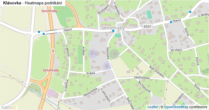 Klánovka - mapa podnikání