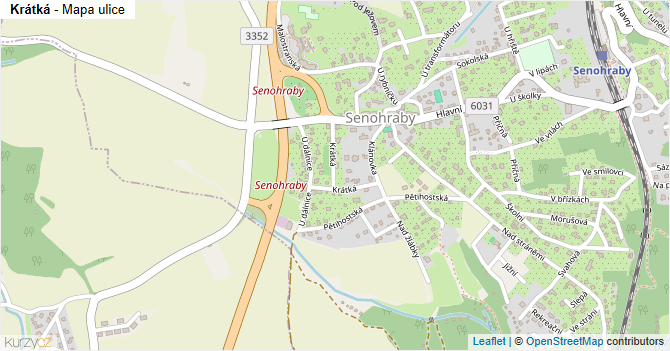 Krátká - mapa ulice