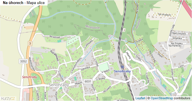 Na úhorech - mapa ulice