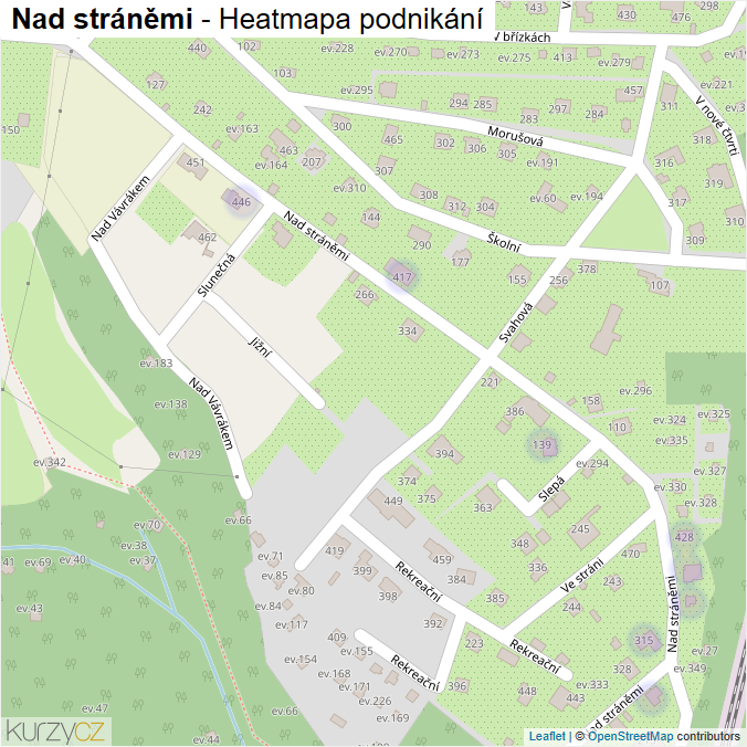Mapa Nad stráněmi - Firmy v ulici.