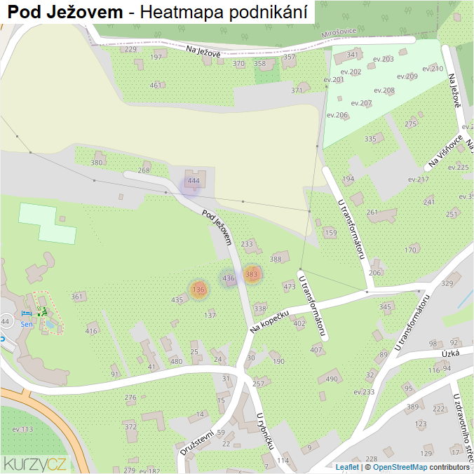 Mapa Pod Ježovem - Firmy v ulici.