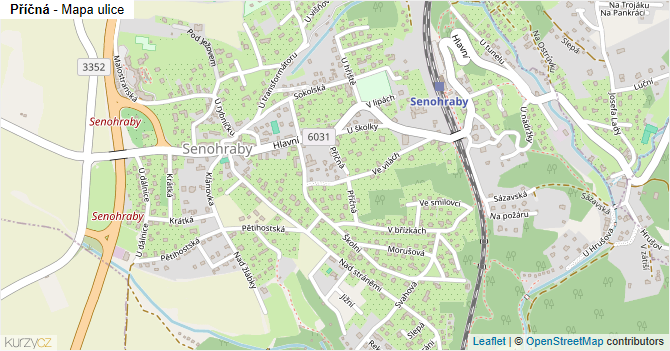 Příčná - mapa ulice