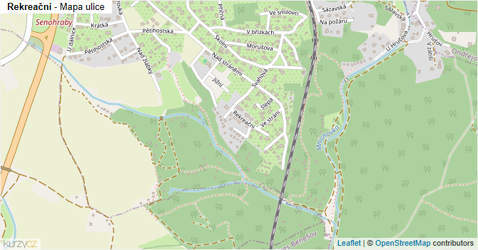 Rekreační - mapa ulice