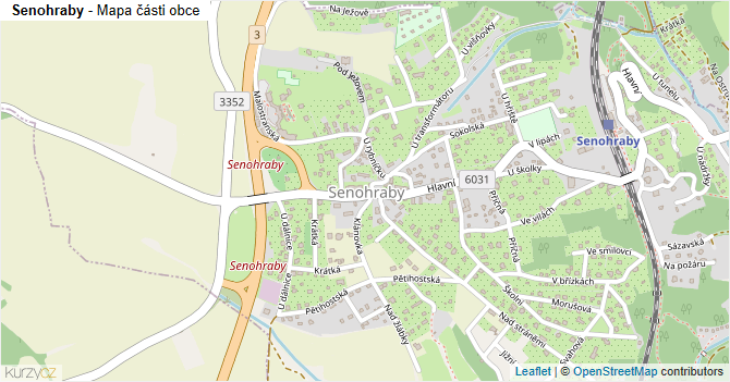 Senohraby - mapa části obce