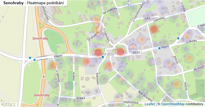 Senohraby - mapa podnikání