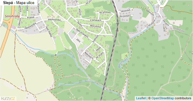 Slepá - mapa ulice