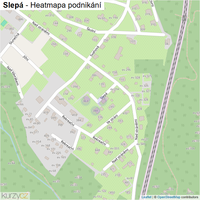 Mapa Slepá - Firmy v ulici.