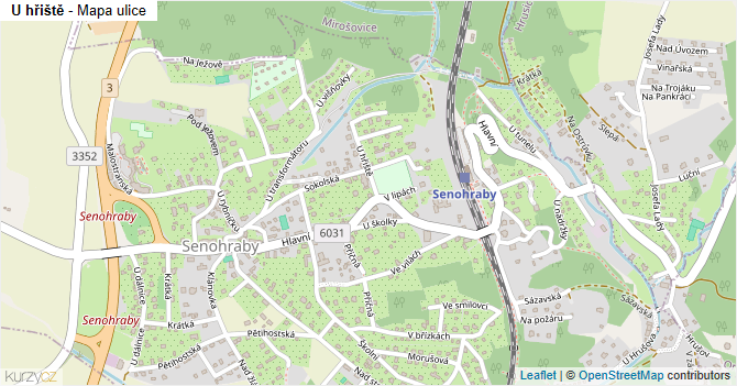 U hřiště - mapa ulice
