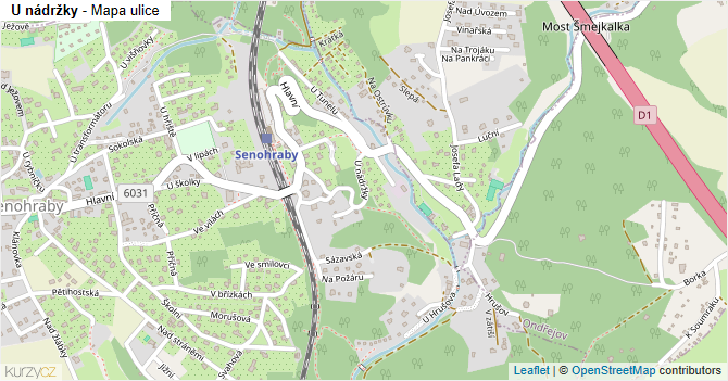 U nádržky - mapa ulice