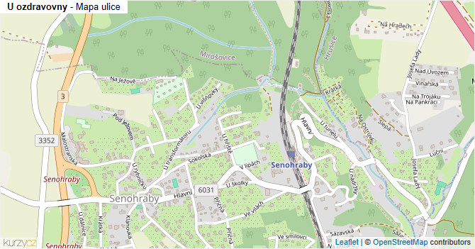 U ozdravovny - mapa ulice