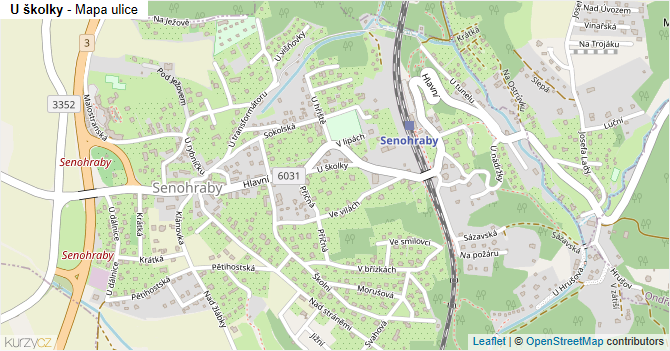 U školky - mapa ulice