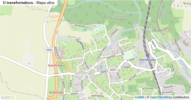 U transformátoru - mapa ulice