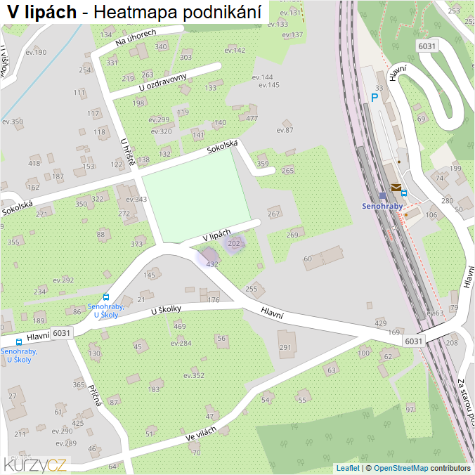 Mapa V lipách - Firmy v ulici.